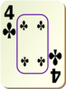 Bordered Four Of Clubs Clip Art